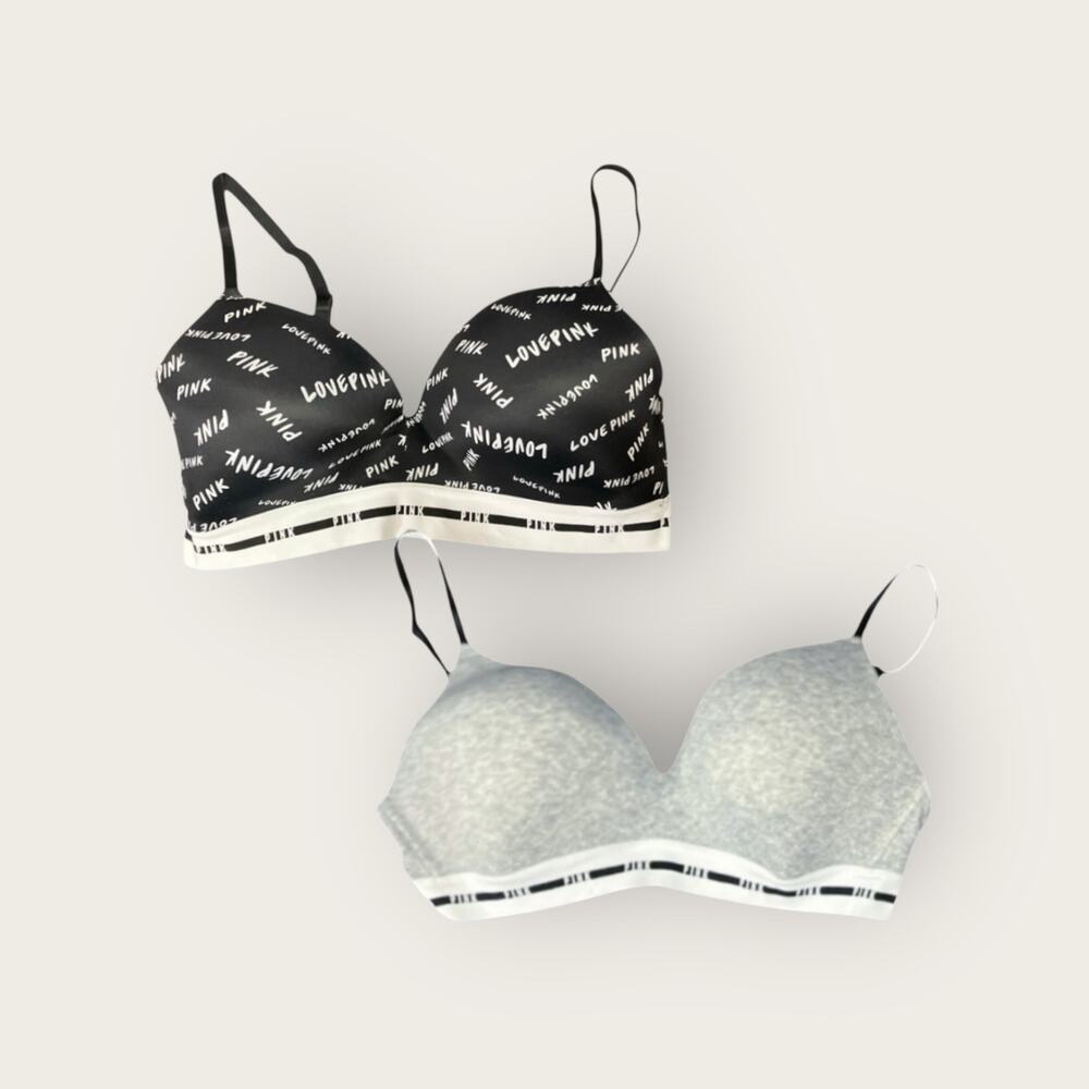 Victoria's Secret PINK Wear Everywhere Lightly Lined Bras Set of 2 SZ 36D